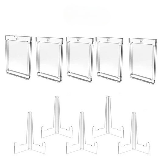 Protecteurs Rigides Premium + Supports d’Exposition (Set de 5)