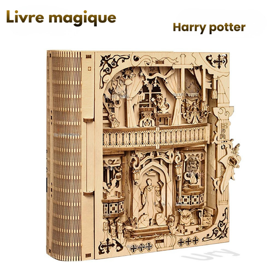 Livre magique coffret en bois Harry Potter Puzzle en 3D